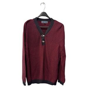 Karen Scott Womens Pullover‎ Sweater Red Knit V Neck Long Sleeve Large L